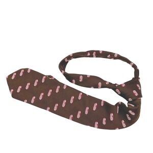 Pacific Creations Vintage Thrifty Drug Store Necktie Brown Logo Print Uniform